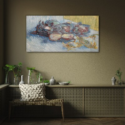 Vegetables on the table Glass Wall Art
