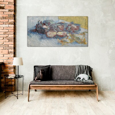Vegetables on the table Glass Wall Art