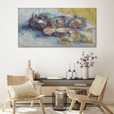 Vegetables on the table Glass Wall Art