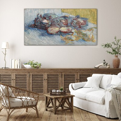 Vegetables on the table Glass Wall Art