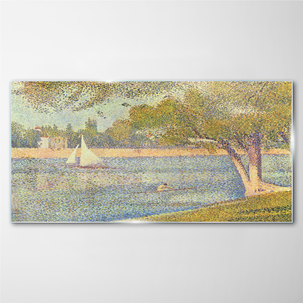 Sails on calm water Glass Wall Art
