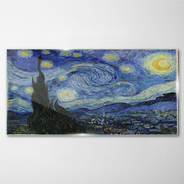 Starry Night Over the Rhone Glass Wall Art