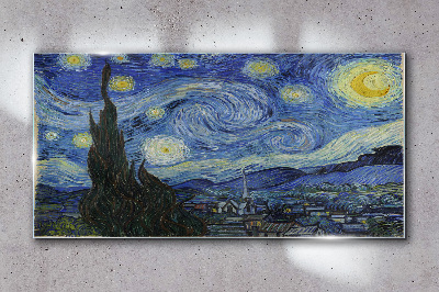 Starry Night Over the Rhone Glass Wall Art