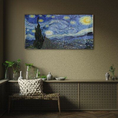 Starry Night Over the Rhone Glass Wall Art