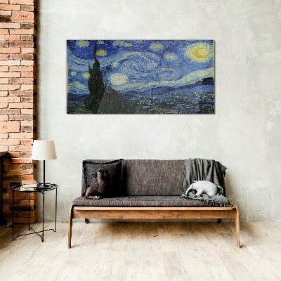 Starry Night Over the Rhone Glass Wall Art