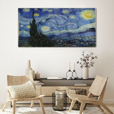 Starry Night Over the Rhone Glass Wall Art