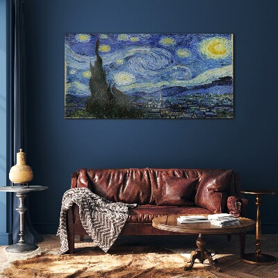 Starry Night Over the Rhone Glass Wall Art