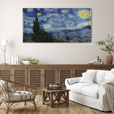 Starry Night Over the Rhone Glass Wall Art