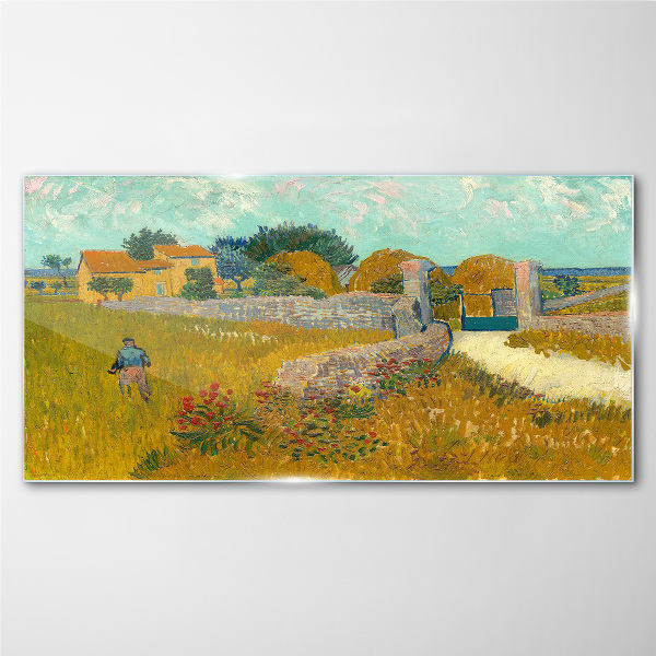 Countryside landscapes in the sun Glass Wall Art