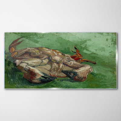 Crab lying on its back Glass Wall Art