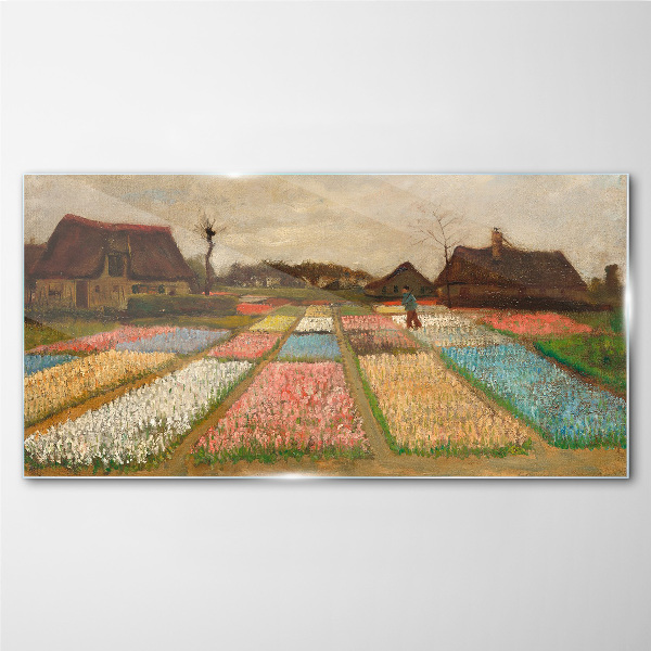Spring tulip fields Glass Wall Art