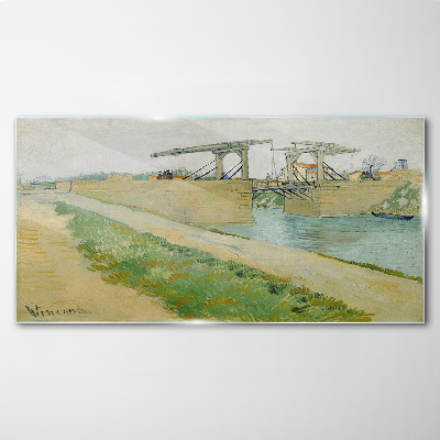 Bridges over water Glass Wall Art