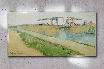 Bridges over water Glass Wall Art