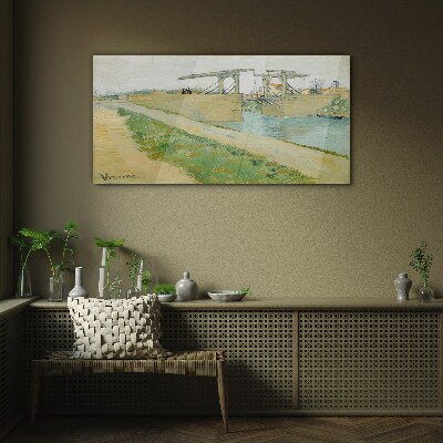 Bridges over water Glass Wall Art
