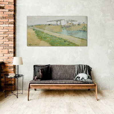 Bridges over water Glass Wall Art