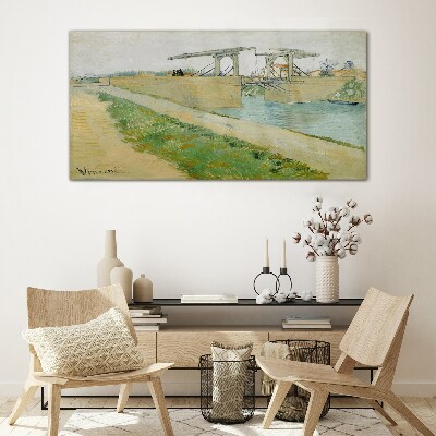Bridges over water Glass Wall Art