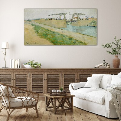 Bridges over water Glass Wall Art