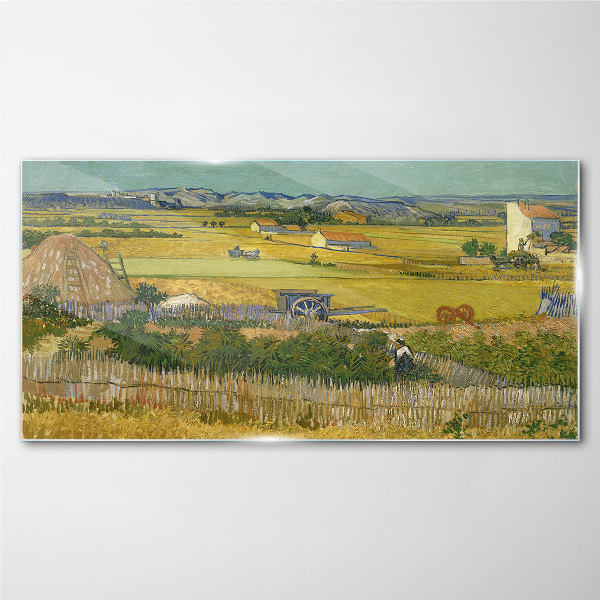 Wheat field Glass Wall Art