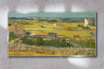 Wheat field Glass Wall Art