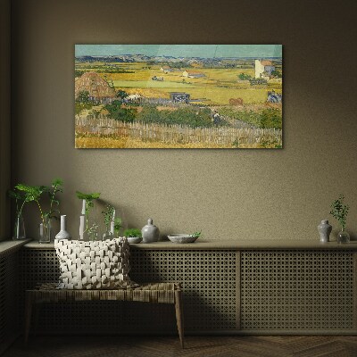 Wheat field Glass Wall Art