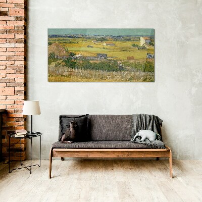 Wheat field Glass Wall Art