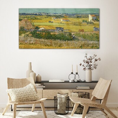 Wheat field Glass Wall Art