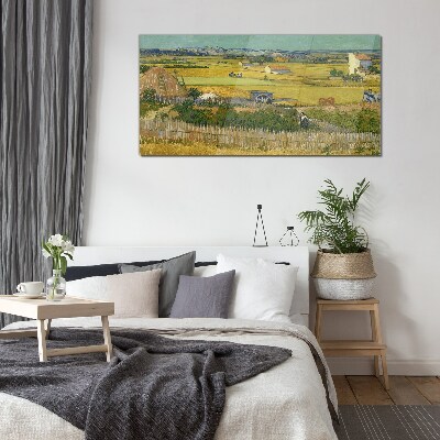 Wheat field Glass Wall Art