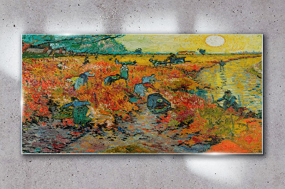 Wheat gatherers Glass Wall Art