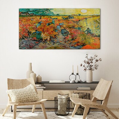 Wheat gatherers Glass Wall Art