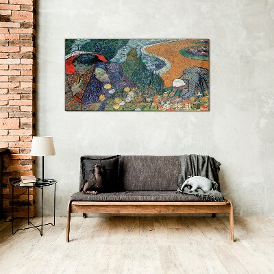 Women in the garden Glass Wall Art