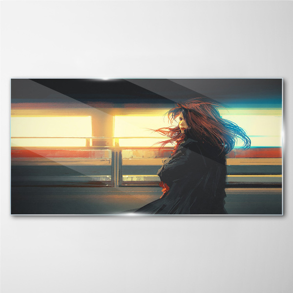 Reflections in the city light Glass Wall Art