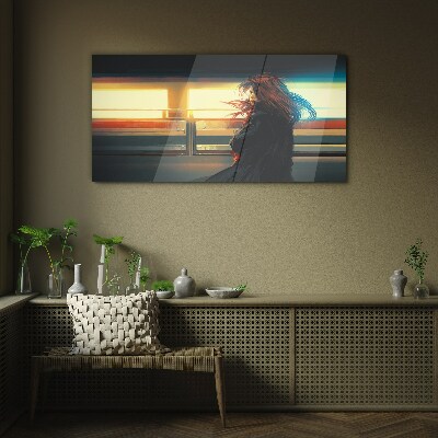 Reflections in the city light Glass Wall Art