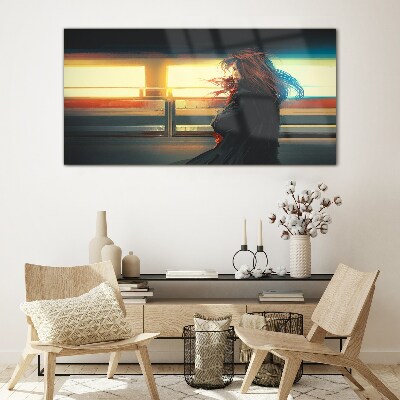 Reflections in the city light Glass Wall Art