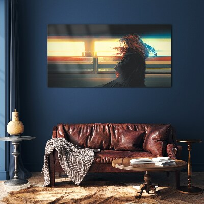 Reflections in the city light Glass Wall Art