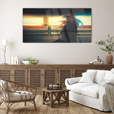 Reflections in the city light Glass Wall Art