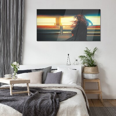 Reflections in the city light Glass Wall Art