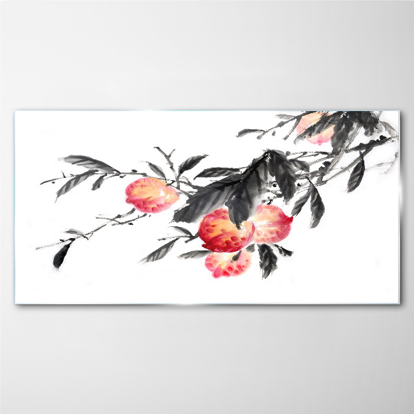 Floral accents in a delicate style Glass Wall Art