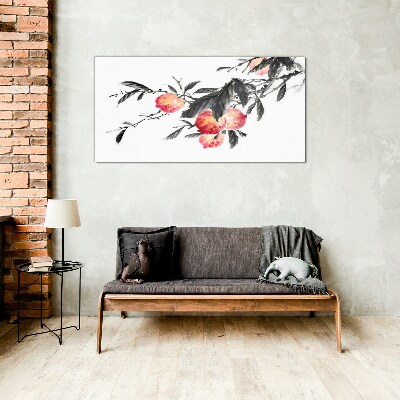 Floral accents in a delicate style Glass Wall Art