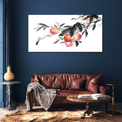 Floral accents in a delicate style Glass Wall Art