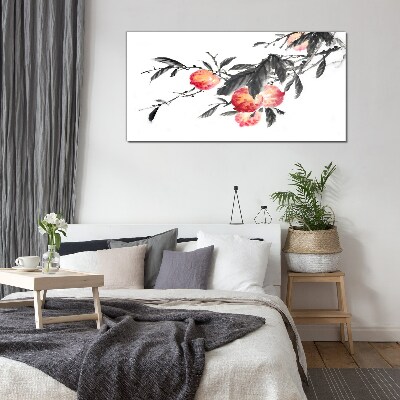Floral accents in a delicate style Glass Wall Art