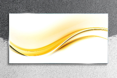 Waves of Yellow Light Glass Wall Art