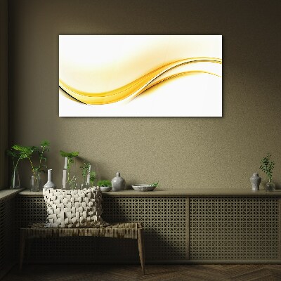 Waves of Yellow Light Glass Wall Art