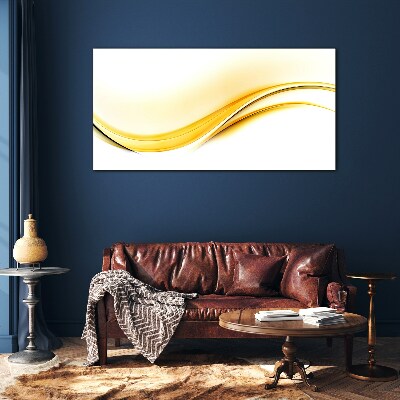 Waves of Yellow Light Glass Wall Art