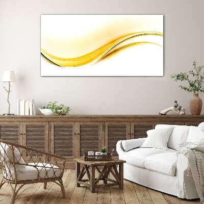 Waves of Yellow Light Glass Wall Art