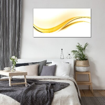 Waves of Yellow Light Glass Wall Art