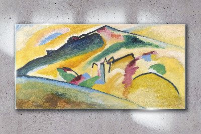 The colors of the mountain landscape Glass Wall Art