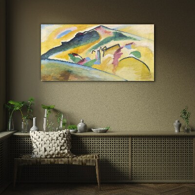 The colors of the mountain landscape Glass Wall Art