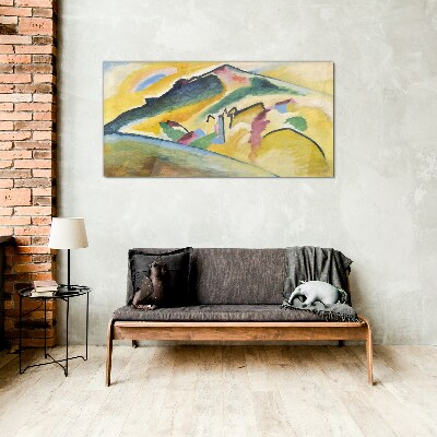 The colors of the mountain landscape Glass Wall Art