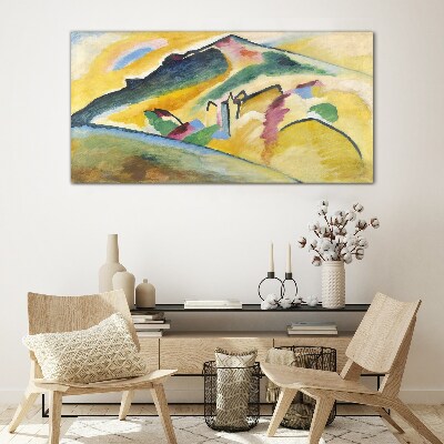 The colors of the mountain landscape Glass Wall Art