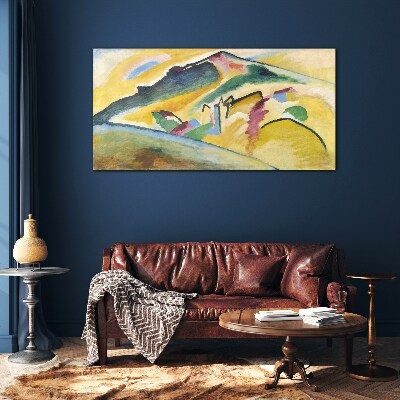 The colors of the mountain landscape Glass Wall Art